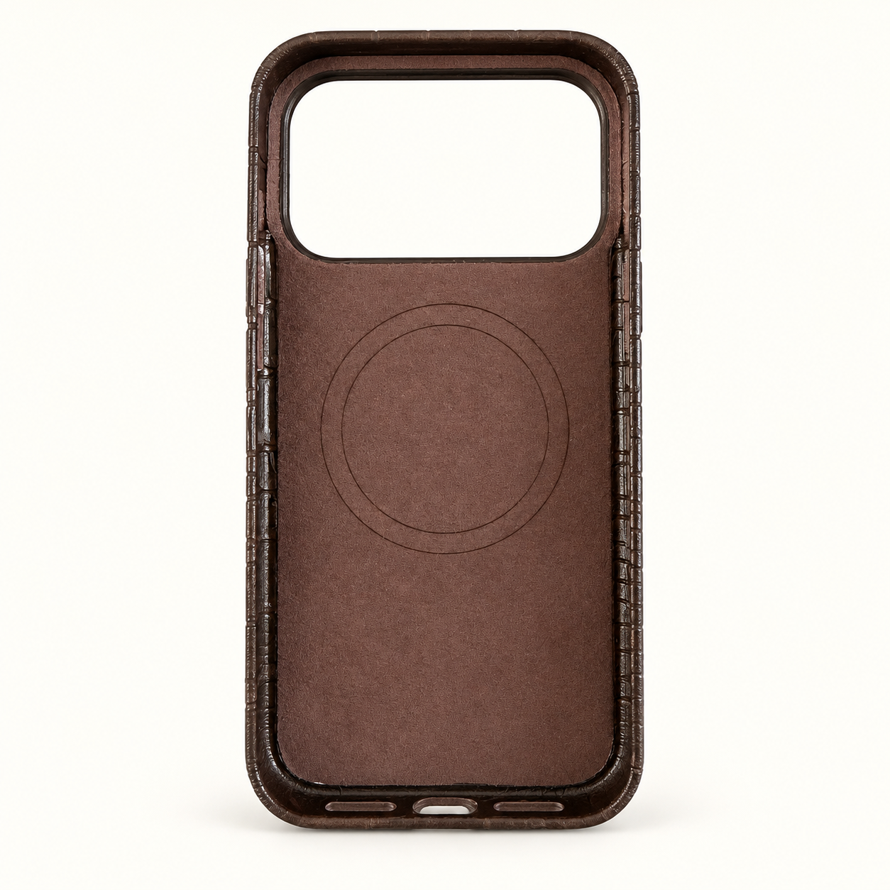Cala Croc Vegan Leather MagSafe Phone Case in Espresso, view 2