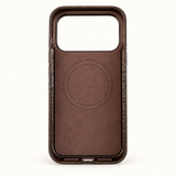 Cala Croc Vegan Leather MagSafe Phone Case in Espresso, view 2