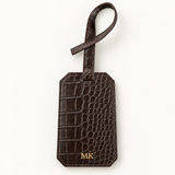 Cala Croc Vegan Leather Passport Holder & Luggage Tag Set in Espresso, view 2