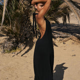 Vela Backless Maxi Dress - Black
