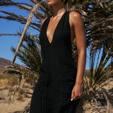 Vela Backless Maxi Dress - Black