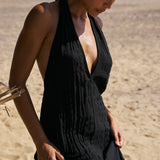 Vela Backless Maxi Dress - Black