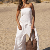 Mireya Asymmetric Bandeau Top - Coconut