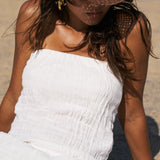 Mireya Asymmetric Bandeau Top - Coconut