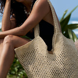 Marea Natural Straw Tote Bag - Oat