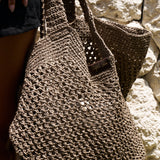Marea Natural Straw Tote Bag - Taupe
