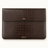 Cala Croc Vegan Leather Laptop Case in Espresso by Orfila Bee
