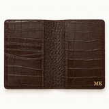 Cala Croc Vegan Leather Passport Holder & Luggage Tag Set in Espresso, view 3