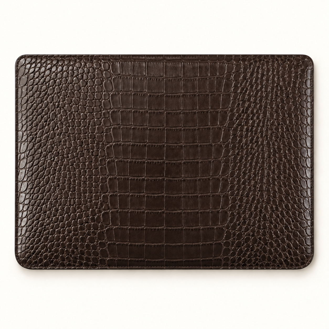 Cala Croc Vegan Leather Laptop Case in Espresso, view 4