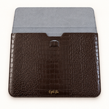 Cala Croc Vegan Leather Laptop Case in Espresso, view 3