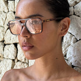Erlo Tortoiseshell Aviator Light Lens Sunglasses