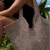 Marea Natural Straw Tote Bag - Taupe