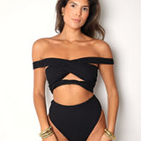 Thalia Multiway Bikini Top - Black Smoke