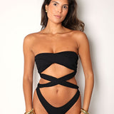 Thalia Multiway Bikini Top - Black Smoke