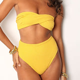 Estella High Waisted Bikini Bottom - Yellow Ochre