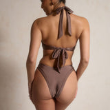 Perla Halter Bikini Top - Latte