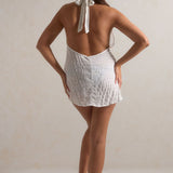 Vela Backless Mini Dress - Coconut