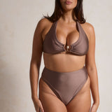 Perla Halter Bikini Top - Latte
