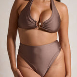 Perla Halter Bikini Top - Latte