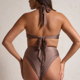 Aira High Waisted Bikini Bottoms - Latte