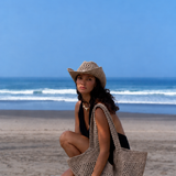 Marea Natural Straw Tote Bag - Taupe