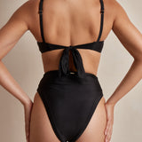 Aira High Waisted Bikini Bottoms - Black