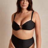 Aira High Waisted Bikini Bottoms - Black