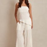 Mireya Asymmetric Bandeau Top - Coconut