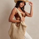 Marea Natural Straw Tote Bag - Oat