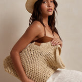 Marea Natural Straw Tote Bag - Oat