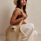 Marea Natural Straw Tote Bag - Oat