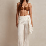 Sora Sash Front Trouser - Coconut